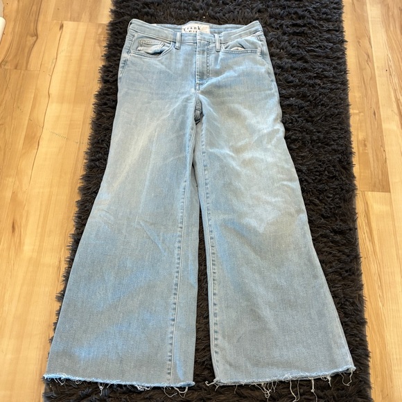 Frank & Eileen Galway Gaucho Jeans 27 Italian Dream Denim Cropped Mid Rise - Picture 2 of 8